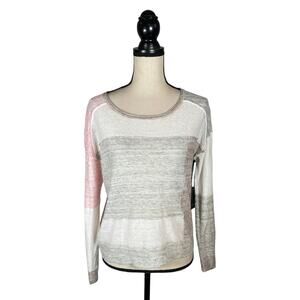 NEW  SWTR 100% Linen Multicolor Colorblock Sweater    Size: S